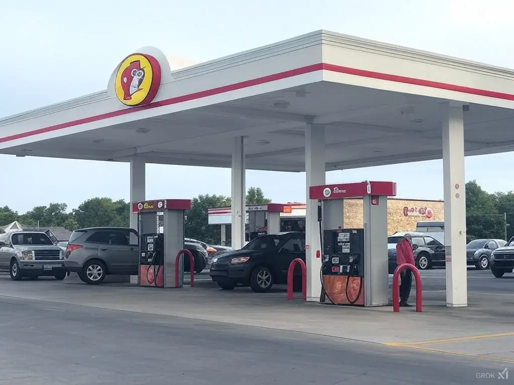 A Buc-ee's gas station fuel pumps