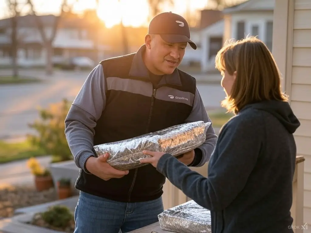 Doordash Driver Delivering Food to a Doordash customer