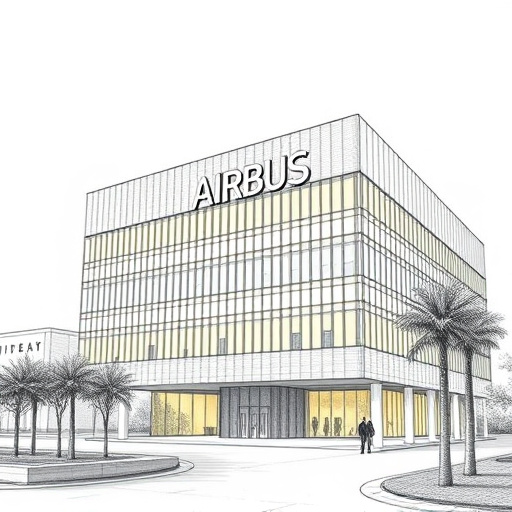 Hand Drawn Image of Airbus Headquarters