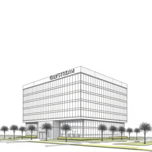 Hand Drawn Image of Gulfstream Headquarters